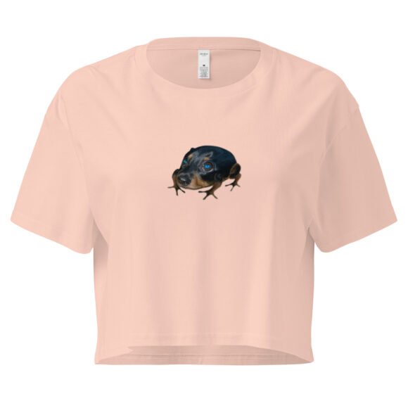 Frog-Dog Y2K Baby Tee | Amphibian Confusion Retro Cropped Top | WTF Animalcore Meme Tee - Image 6