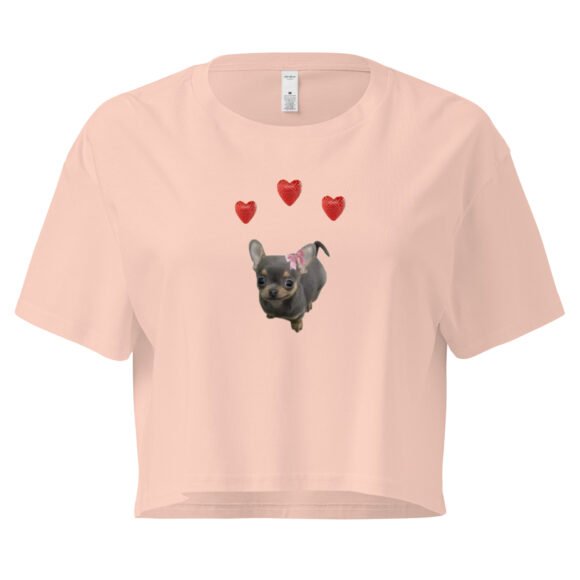 Lovely Heart Dog Y2K Baby Tee | Puppy Love Retro Cropped Top | Soft Dogcore Girl Meme Tee - Image 6