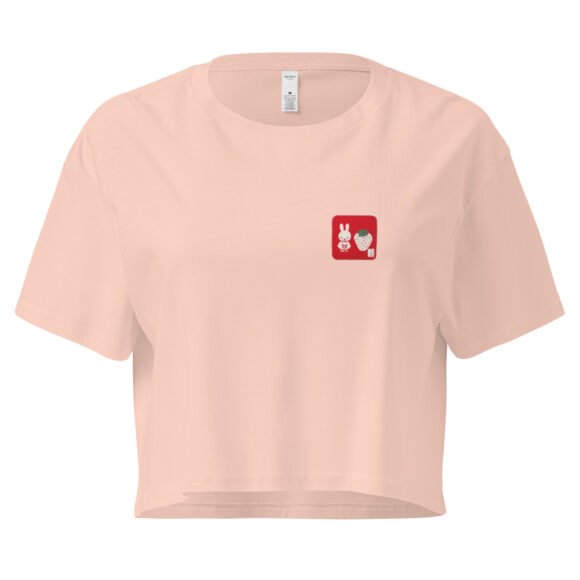 Little Bunny Strawberry Y2K Baby Tee | Sweet Rodentcore Retro Cropped Top | Soft Bunny Bimbo Meme Tee - Image 6