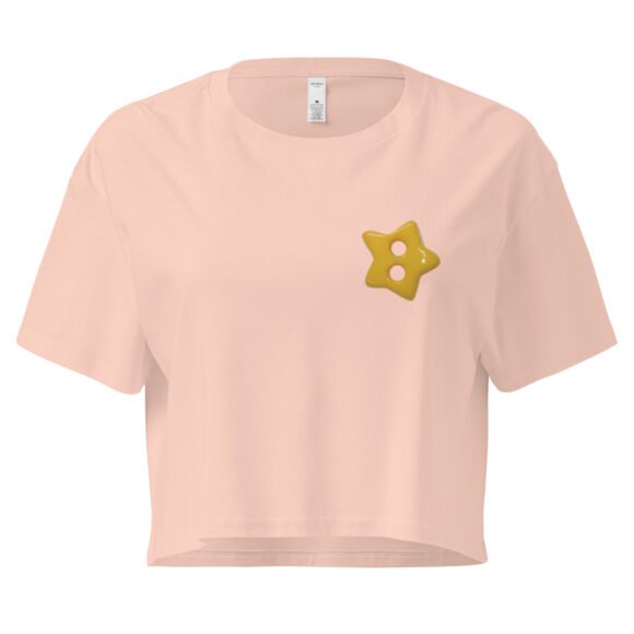 Star Button Y2K Baby Tee | Celestial Dollcore Retro Cropped Top | Dreamy Baddie Meme Tee - Image 5