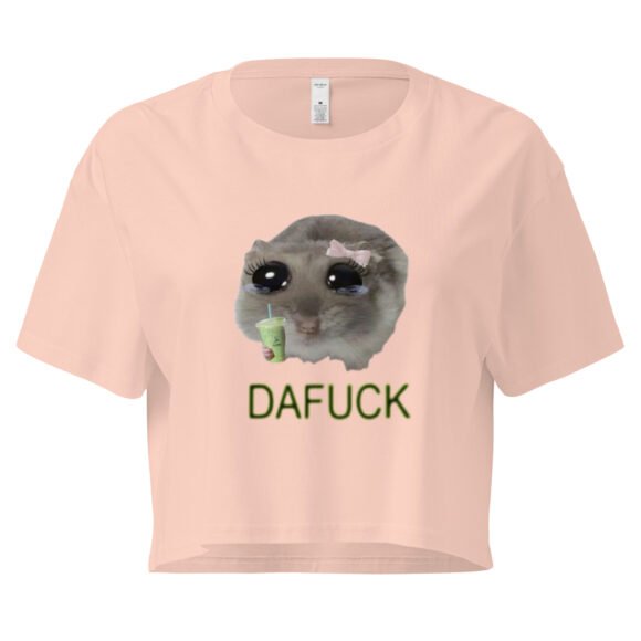 Dafuck Weeping Cat Y2K Baby Tee | Crying Feralcore Retro Cropped Top | Sad Kitty Girl Meme Tee - Image 6