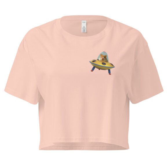 Adios Hamster on Heart Y2K Baby Tee | Rodent Farewell Retro Cropped Top | Sad Girl Petcore Meme Tee - Image 6