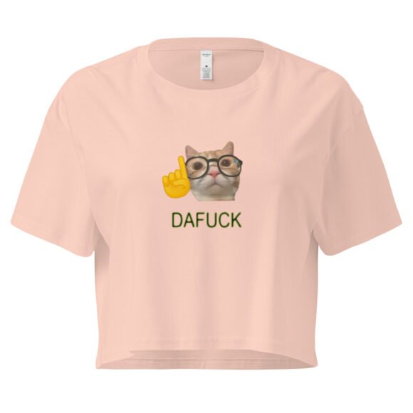 Dafuck Cat Y2K Baby Tee | Unbothered Kitten Retro Cropped Top | Confused Feline Vibes Meme Tee - Image 6