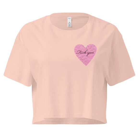 Fuck You Heart Y2K Baby Tee | Anti-Love Letter Retro Cropped Top | Brokenhearted Memecore Tee - Image 6