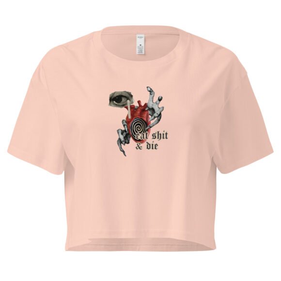 Eat Shit and Die Weirdcore Y2K Baby Tee | Surreal Rage Retro Cropped Top | Internetcore Kill Baddie Tee - Image 6