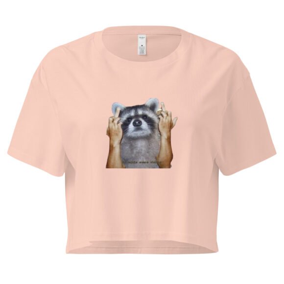 Fuck You Raccoon Y2K Baby Tee | Trash Animal Rage Retro Cropped Top | Angry Rodentcore Girl Tee - Image 6