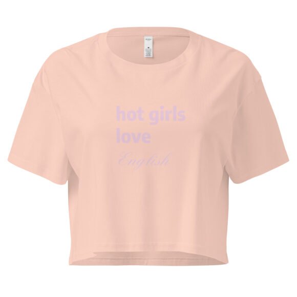 Hot Girls Love English Y2K Baby Tee | Grammar Slut Retro Cropped Top | Nerdy Bimbo Energy Meme Tee - Image 5