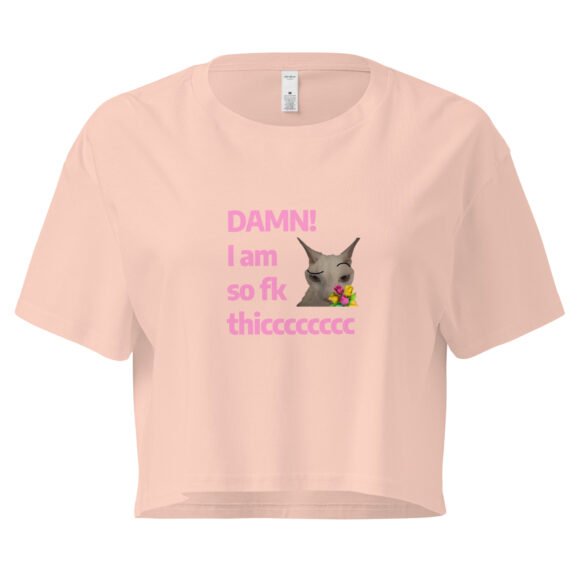 Damn Im So Fk Thicc Y2K Baby Tee | Dump Truck Baddie Retro Cropped Top | Full Body Meme Moment Tee - Image 5