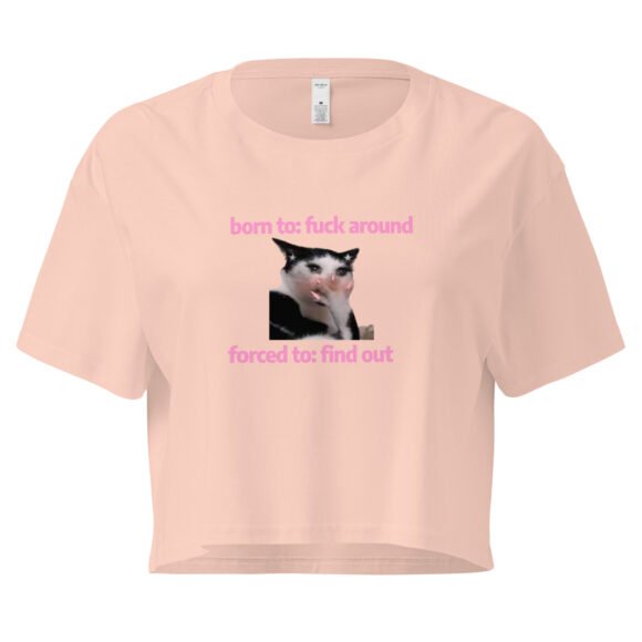 Born to Fuck Around Forced to Find Out Y2K Baby Tee | Chaos Theory Girl Retro Cropped Top | Certified Unhinged Meme Tee - Image 5