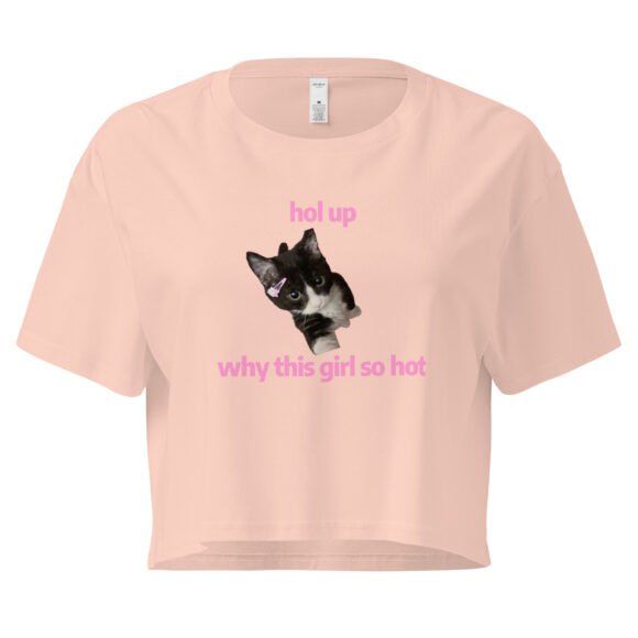 Hol Up Why This Girl So Hot Y2K Baby Tee | Rizz Activated Retro Cropped Top | You're the Problem Meme Tee - Image 5