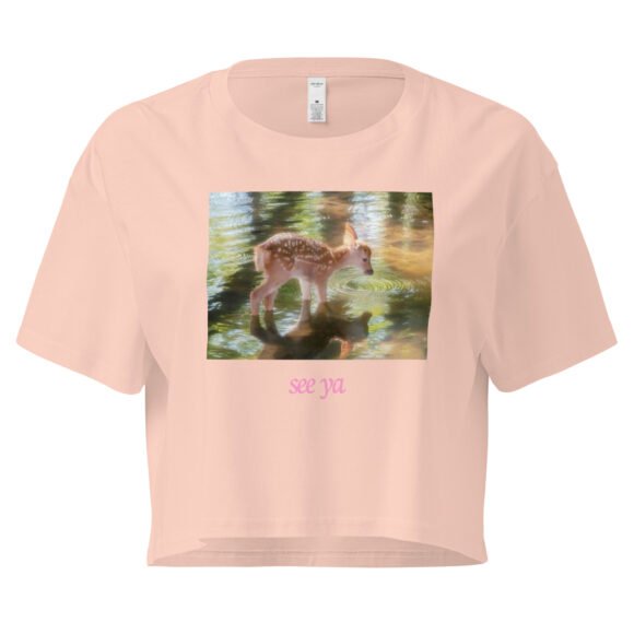See Ya Deer Ethereal Dreamcore Y2K Baby Tee | Sad Girl in a Forest Retro Cropped Top | Softcore Cottage Baddie Tee - Image 6