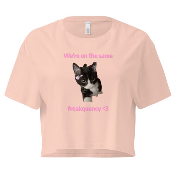 We're on the Same Freakquency Y2K Baby Tee | Freakquency Match Alt-Girl Crop Top | Softcore Radio Tumblr Tee - Image 5