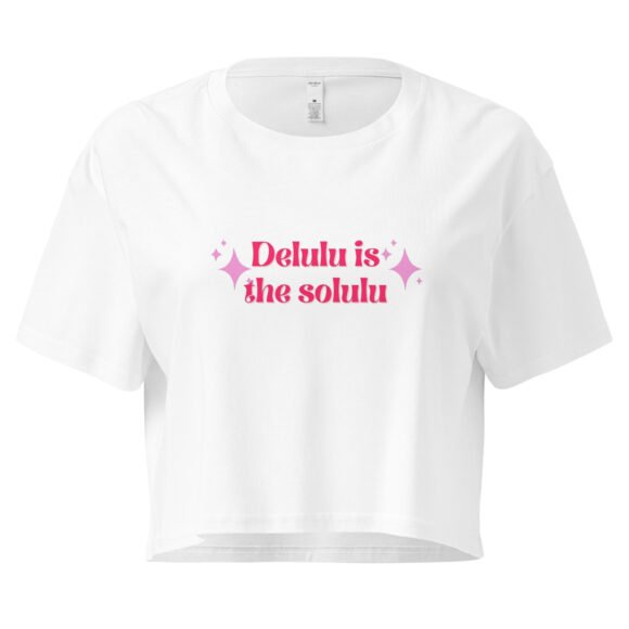 “Delulu is the Solulu” Y2K Baby Tee | Soft Stretch Delulu Crop Top | Y2K and Retro Vibes