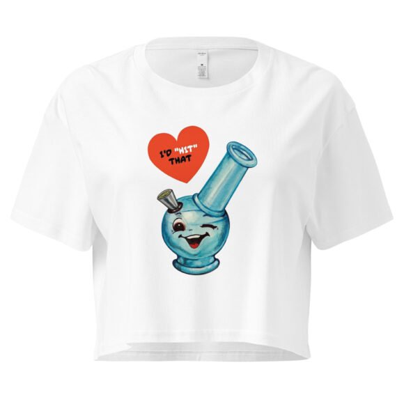 Id Hit That Bong Y2K Baby Tee | Weed Girl Energy Retro Cropped Top | Cannabis Bimbo Meme Tee - Image 9