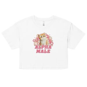 Alpha Male Cute Kitten Y2K Baby Tee | Toxic Sweetness Retro Cropped Top | Sigma Kitty Meme Tee