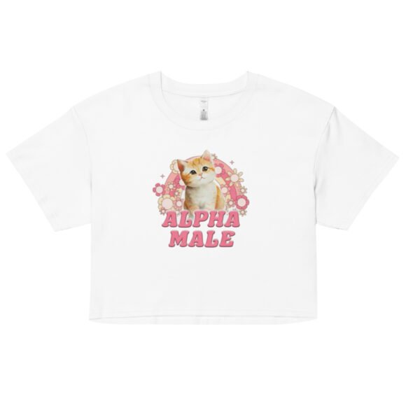 Alpha Male Cute Kitten Y2K Baby Tee | Toxic Sweetness Retro Cropped Top | Sigma Kitty Meme Tee