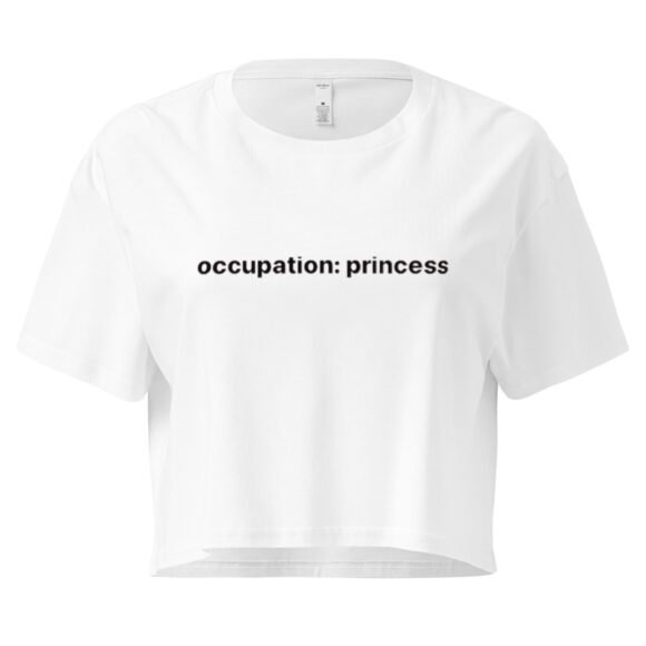 Occupation Princess Y2K Baby Tee | Royal Bimbo Energy Retro Cropped Top | Girlboss Fantasy Meme Tee - Image 9
