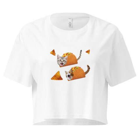 Catacos Y2K Baby Tee | Taco Tuesday Kitty Retro Cropped Top | Fast Food Animalcore Meme Tee
