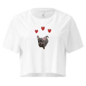 Lovely Heart Dog Y2K Baby Tee | Puppy Love Retro Cropped Top | Soft Dogcore Girl Meme Tee