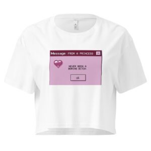 Never Been a Boring Bitch Message Box Y2K Baby Tee | Baddie Alert Retro Cropped Top | Alt-Girl Notification Meme Tee