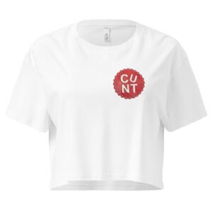 Cunt Badge Y2K Baby Tee | Slut Credentials Retro Cropped Top | Certified Bimbo Meme Tee