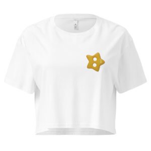 Star Button Y2K Baby Tee | Celestial Dollcore Retro Cropped Top | Dreamy Baddie Meme Tee