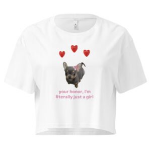 Your Honor I Am Just a Girl Dog Y2K Baby Tee | Puppycore Princess Retro Cropped Top | Loyal Bimbo Meme Tee