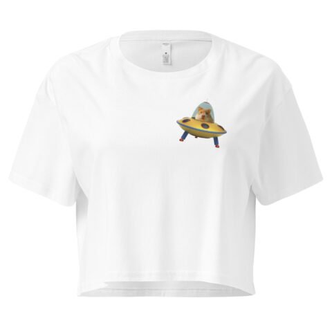Adios Hamster on Heart Y2K Baby Tee | Rodent Farewell Retro Cropped Top | Sad Girl Petcore Meme Tee