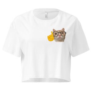 Knowin Cat Y2K Baby Tee | Smart Kittycore Retro Cropped Top | Intuitive Cat Meme Tee