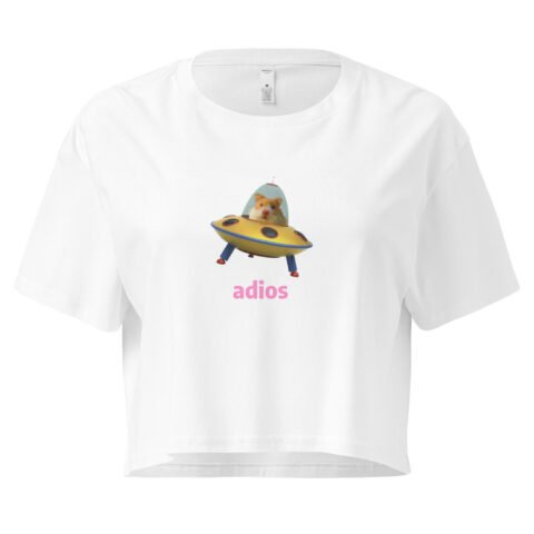 Adios Hamster Y2K Baby Tee | Rodentcore Goodbye Retro Cropped Top | Chaotic Animal Girl Meme Tee