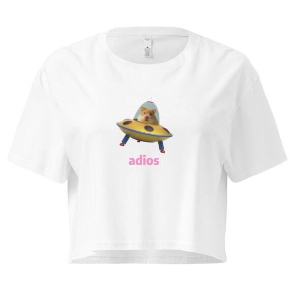Adios Hamster Y2K Baby Tee | Rodentcore Goodbye Retro Cropped Top | Chaotic Animal Girl Meme Tee