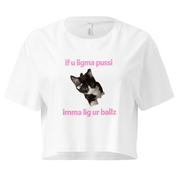 Ligma Pussi Imma Lig Ur Ballz Y2K Baby Tee | Too Much Energy Retro Cropped Top | Slutty Internetcore Tee - Image 10