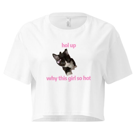 Hol Up Why This Girl So Hot Y2K Baby Tee | Rizz Activated Retro Cropped Top | You're the Problem Meme Tee - Image 10