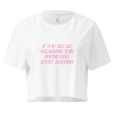 Lucky Bastard Y2K Baby Tee | Born Under a Horny Star Retro Cropped Top | Bastardcore Meme Girl Tee