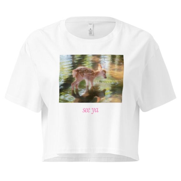 See Ya Deer Ethereal Dreamcore Y2K Baby Tee | Sad Girl in a Forest Retro Cropped Top | Softcore Cottage Baddie Tee - Image 10