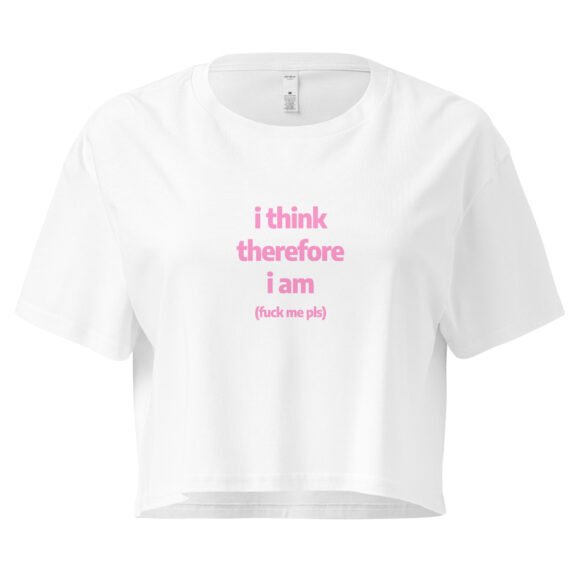 I Think Therefore I Am Y2K Baby Tee | Deep Thoughts Only Indie Girl Cropped Tee | Thinkcore Existential Tumblr Tee - Image 10