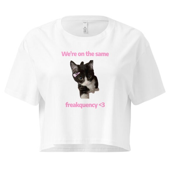 We're on the Same Freakquency Y2K Baby Tee | Freakquency Match Alt-Girl Crop Top | Softcore Radio Tumblr Tee - Image 10