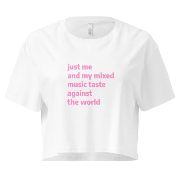 Just Me and My Music Taste Against the World Y2K Baby Tee | Music Taste vs The World Retro Cropped Top | Anti-Social Baddie Y2K Meme Tee - Image 10