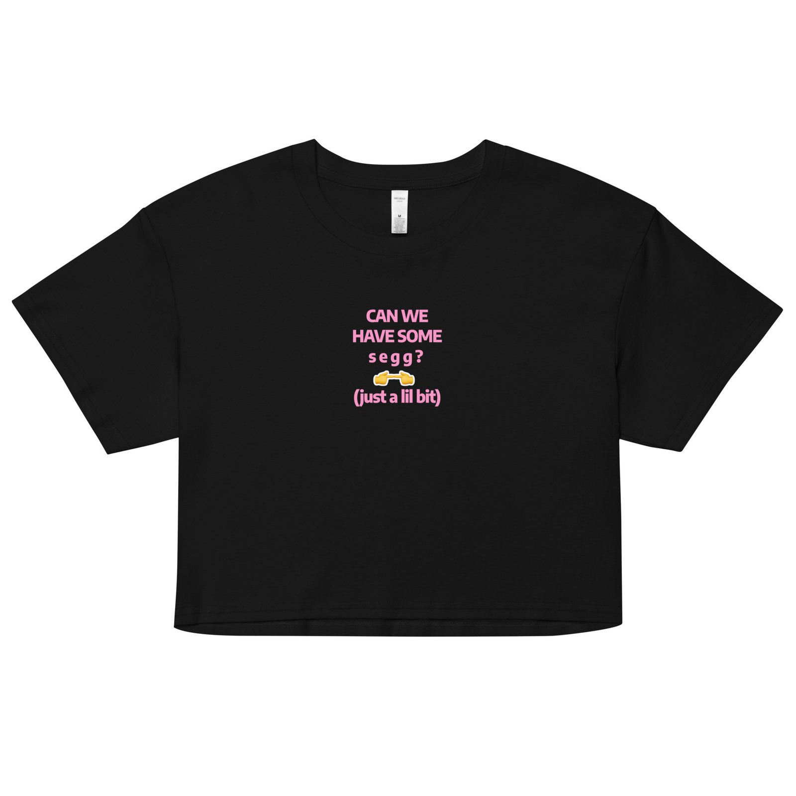 Can We Hav Some Segg Y2K Baby Tee | Unhinged Romance Retro Cropped Top | Thirsty Girl Energy Meme Tee - Image 2