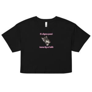 Ligma Pussi Imma Lig Ur Ballz Y2K Baby Tee | Too Much Energy Retro Cropped Top | Slutty Internetcore Tee