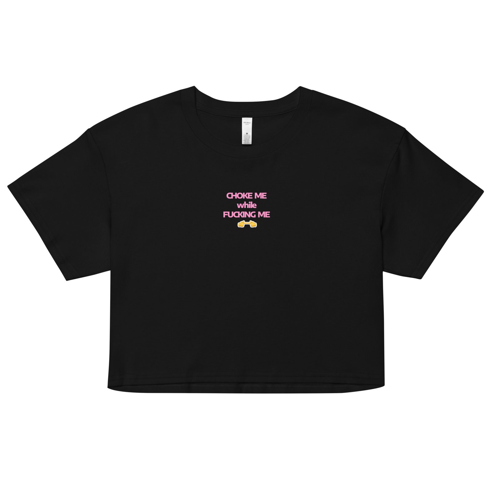 Choke Me While Fucking Me Y2K Baby Tee | Kinky Bimbo Vibes Retro Cropped Top | BDSM Princess Slutcore Tee