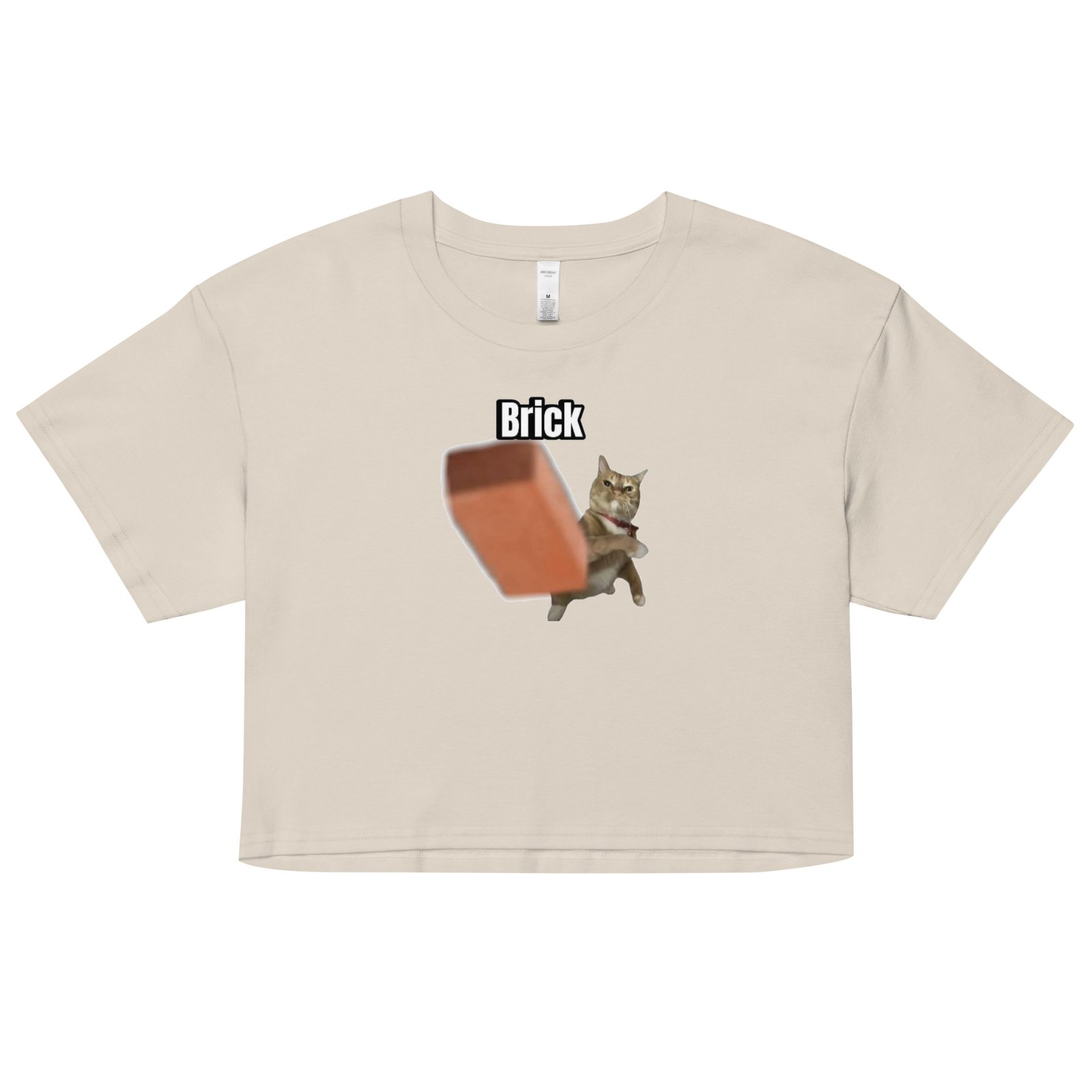 Brick Throwing Cat Meme Baby Tee | Throw Bricks Not Fits Y2K Cropped Top | Chaotic Catcore Alt-Girl Tee - Image 12