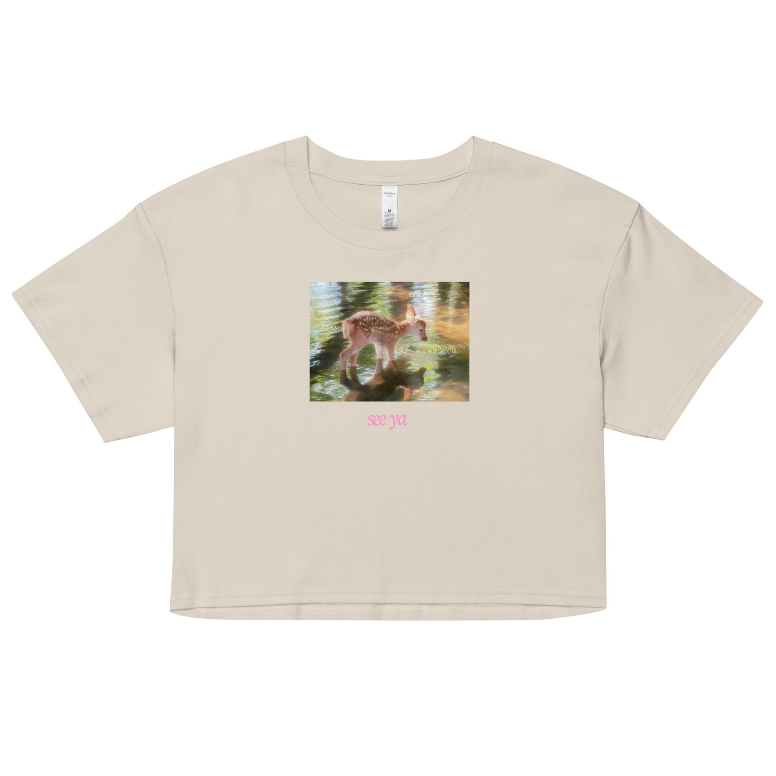 See Ya Deer Ethereal Dreamcore Y2K Baby Tee | Sad Girl in a Forest Retro Cropped Top | Softcore Cottage Baddie Tee - Image 12