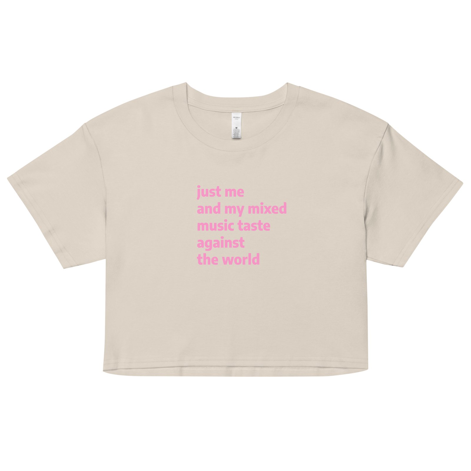 Just Me and My Music Taste Against the World Y2K Baby Tee | Music Taste vs The World Retro Cropped Top | Anti-Social Baddie Y2K Meme Tee - Image 12