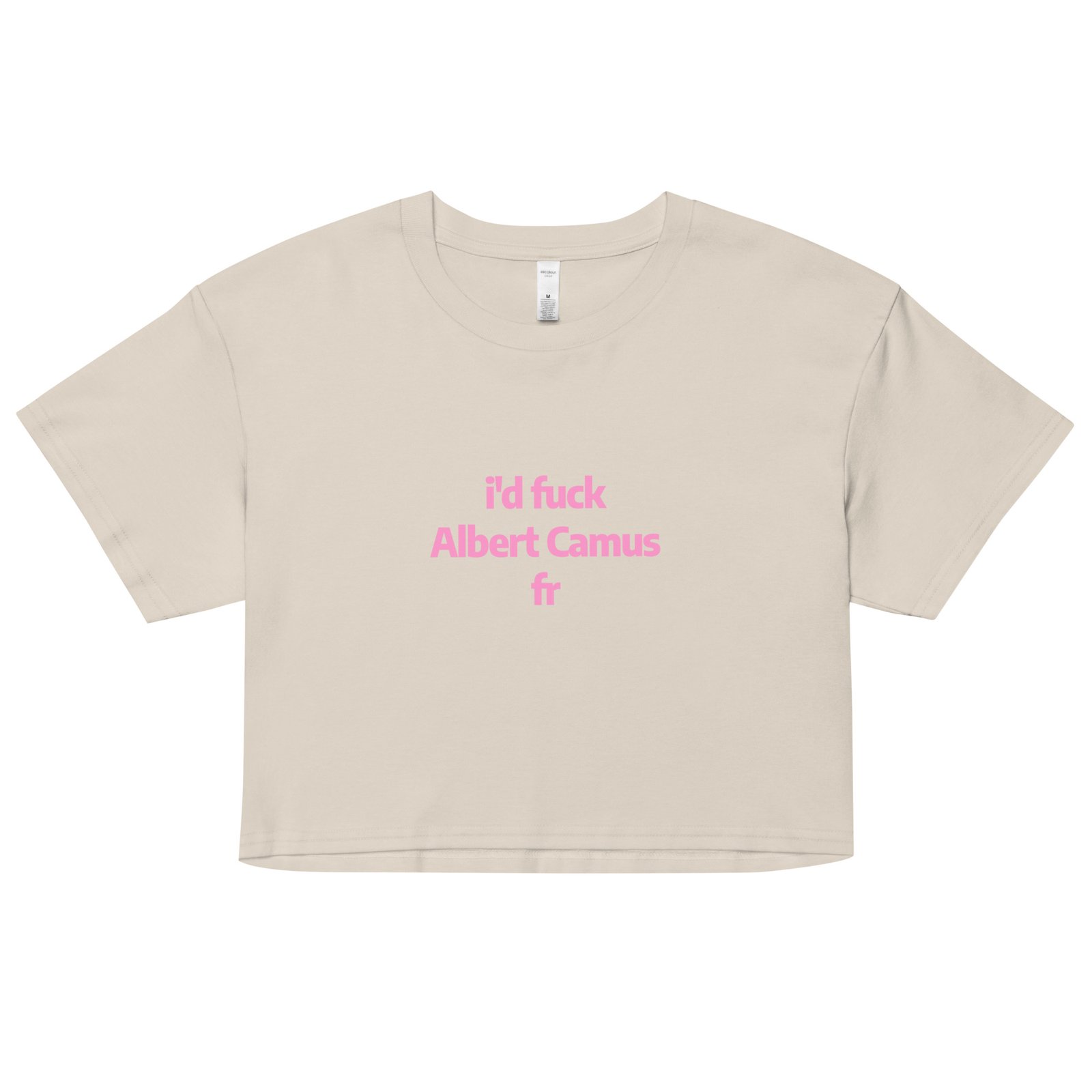 Id Fuck Albert Camus Y2K Baby Tee | French Existentialist Slut Retro Cropped Top | Camus Is Hotcore Tee - Image 12
