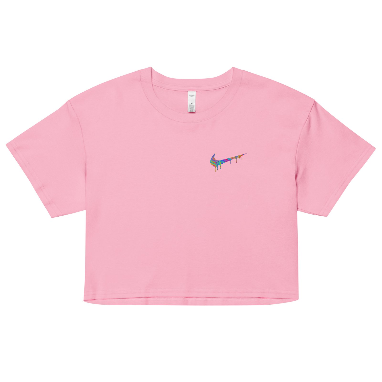 Psychedelic Nike Y2K Baby Tee | Trippy Swoosh Retro Cropped Top | Vaporwave Baddie Aesthetic Shirt - Image 6