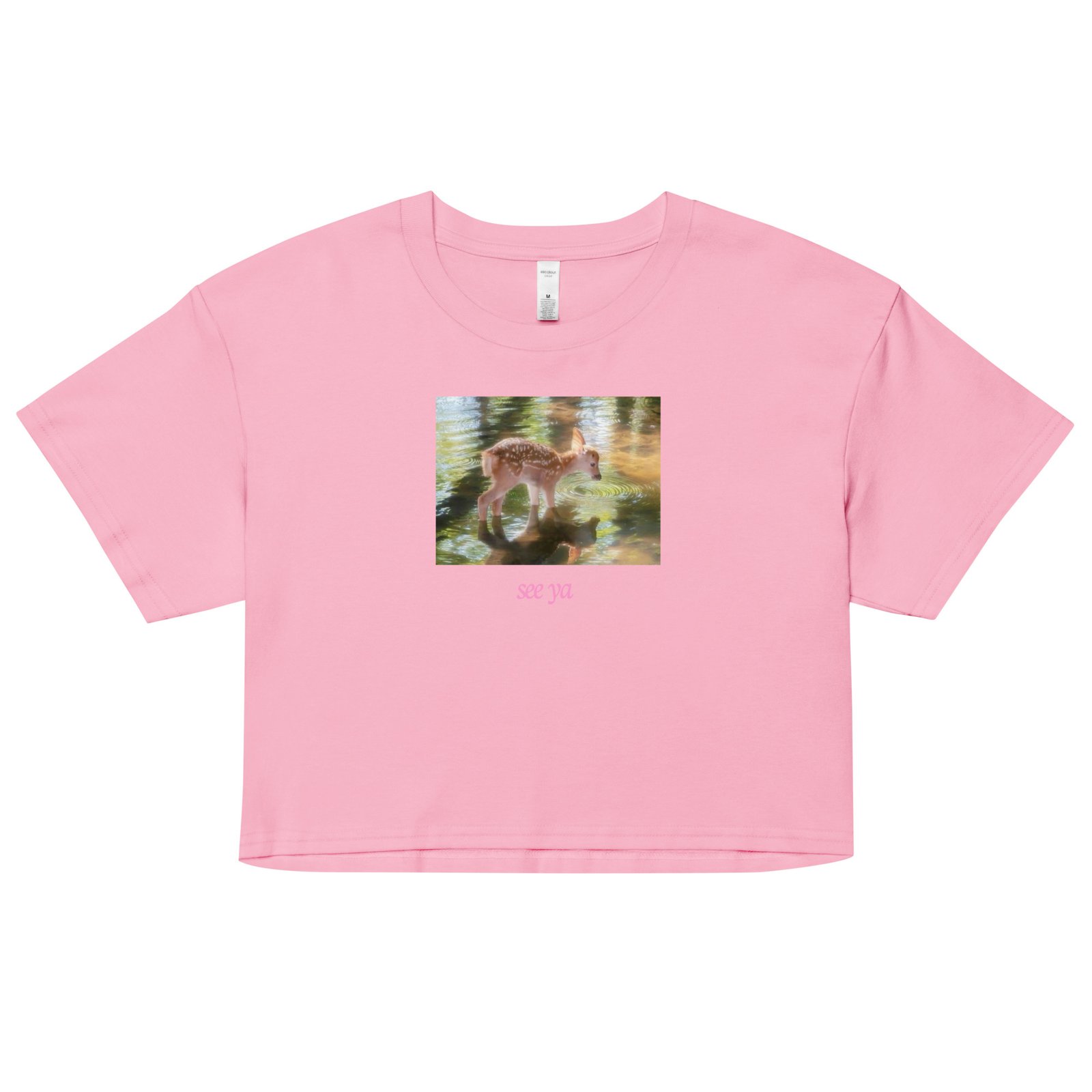 See Ya Deer Ethereal Dreamcore Y2K Baby Tee | Sad Girl in a Forest Retro Cropped Top | Softcore Cottage Baddie Tee - Image 8
