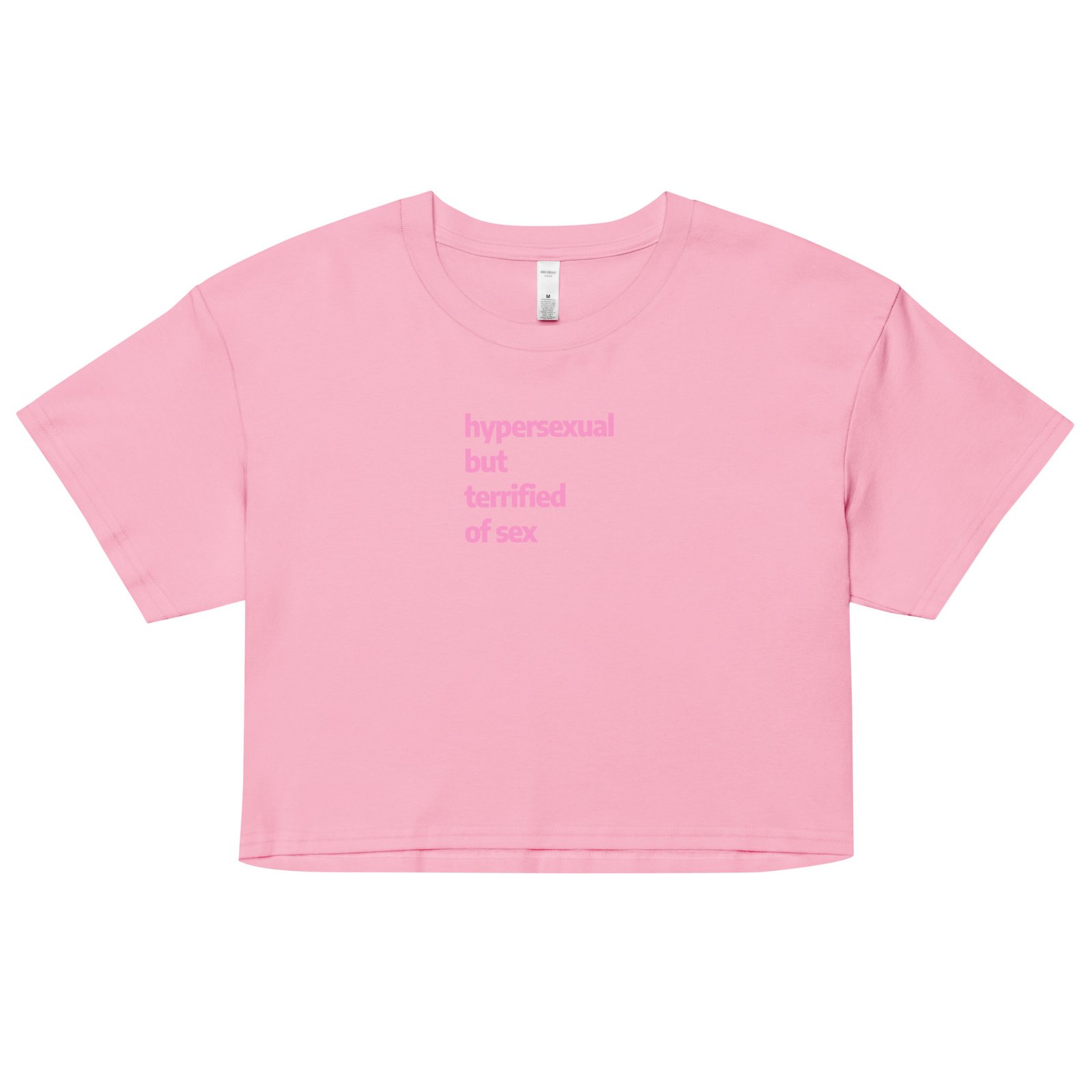Hypersexual But Terrified of Sex Y2K Baby Tee | Paradox Slut Retro Cropped Top | Nervous Horny Energy Tee - Image 7