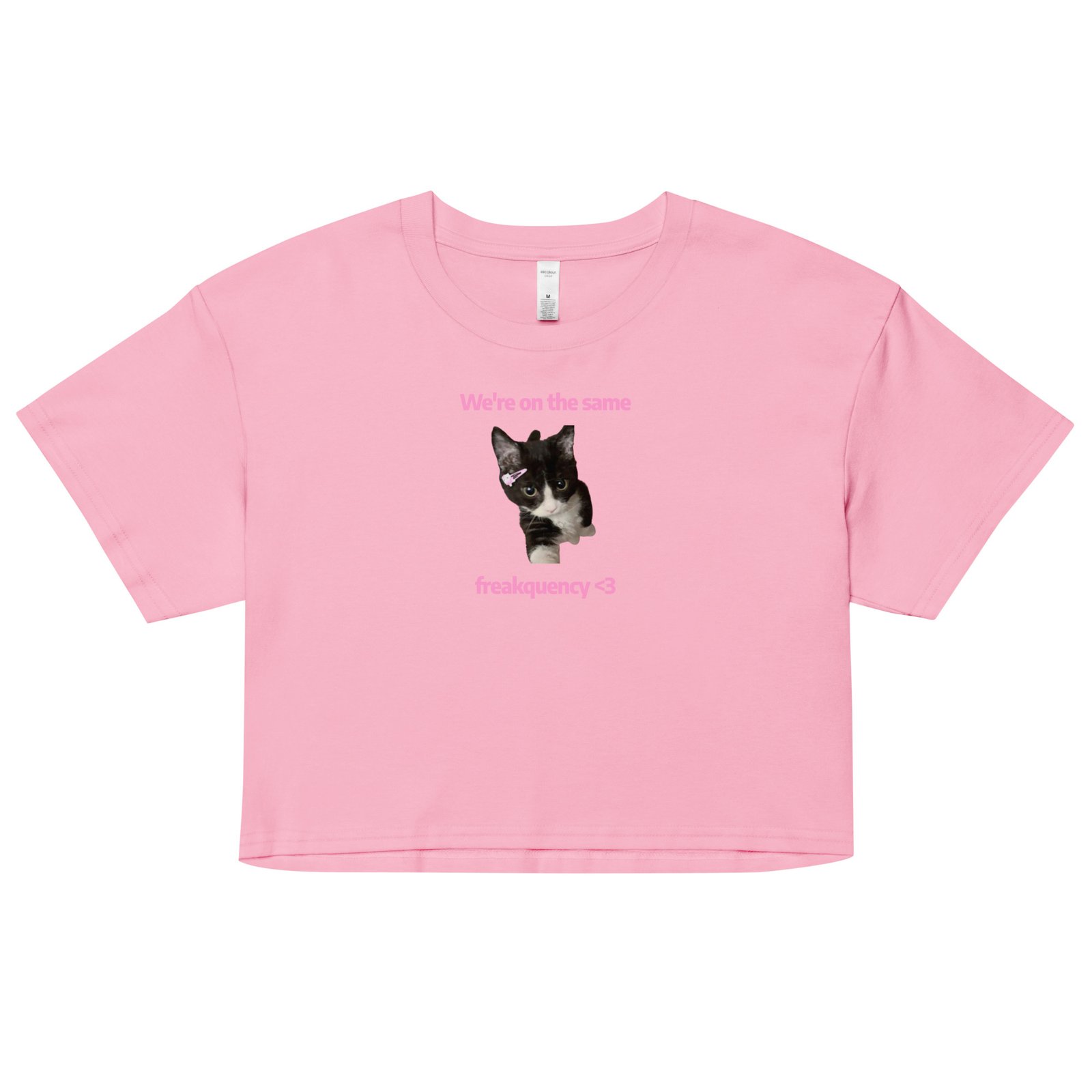 We're on the Same Freakquency Y2K Baby Tee | Freakquency Match Alt-Girl Crop Top | Softcore Radio Tumblr Tee - Image 44