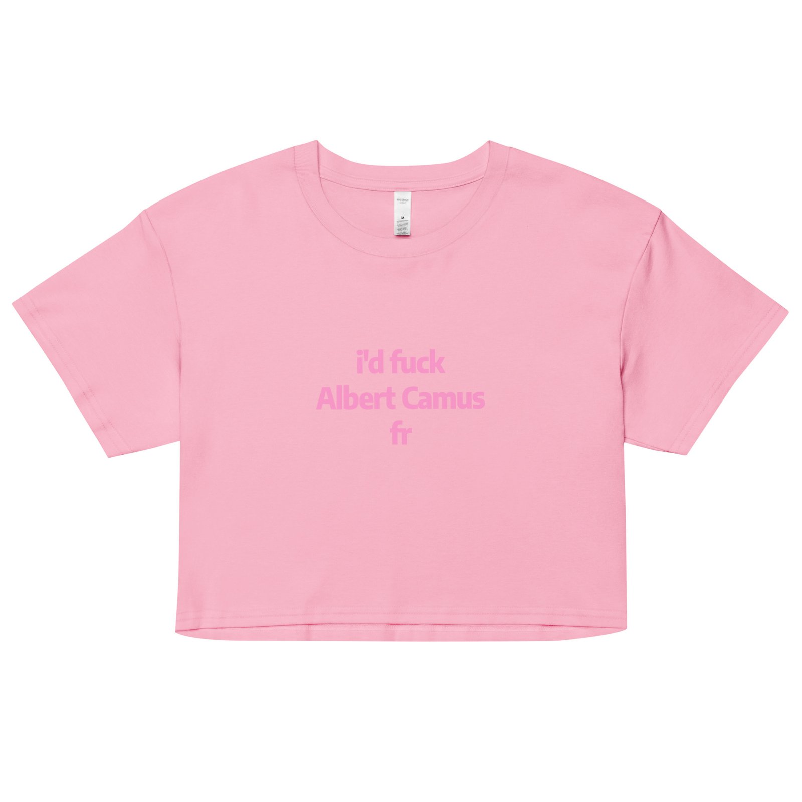 Id Fuck Albert Camus Y2K Baby Tee | French Existentialist Slut Retro Cropped Top | Camus Is Hotcore Tee - Image 8